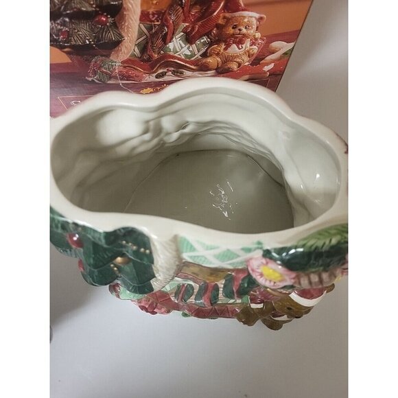 Festive Design Colorful Hand Painted Ceramic Santa Claus cookie jar 13 inches - Picture 7 of 16